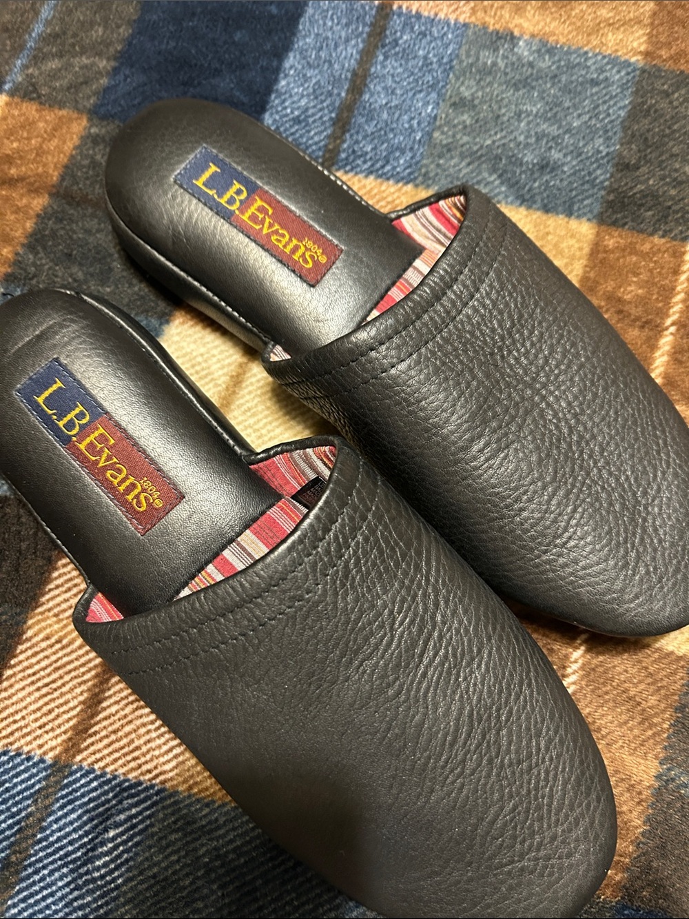 L.B. Evans Men’s Black Leather Slip-On Loafers